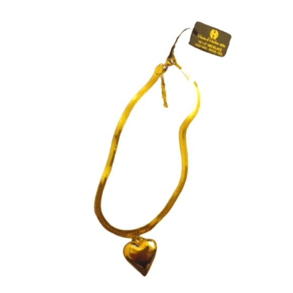 NWT ⚜️💛⚜️ House of Harlow 1960 golden tone heart pendant Necklace - Picture 11 of 14